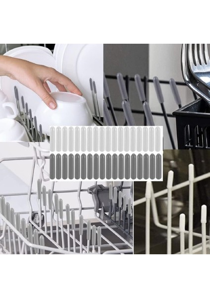 50 Adet Pas Önleyici Bulaşık Sepeti Aksesuarı - Beyaz Kapakfix