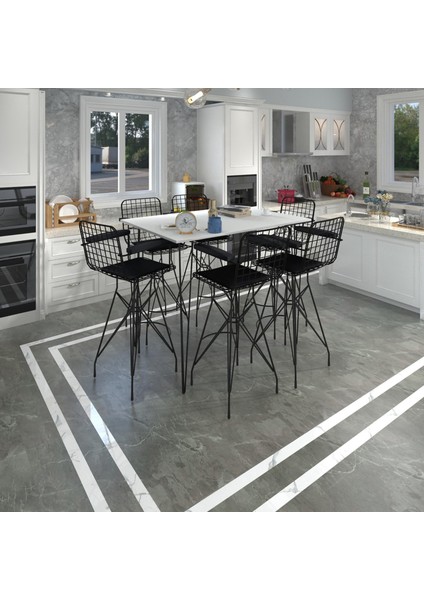 Knsz masa sandalye takımı hem105zengin byzsyh 130*070 6 sandalye syhsyh kolçaklı