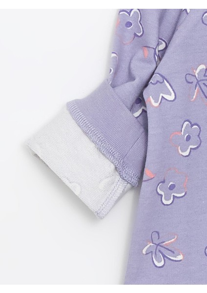 Lcw Baby Baskılı Çiçekli Kız Bebek Hırka ve Pantolon 2'li