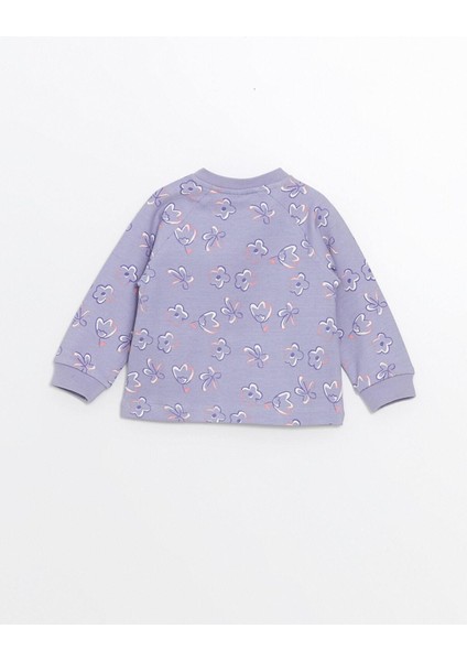 Lcw Baby Baskılı Çiçekli Kız Bebek Hırka ve Pantolon 2'li
