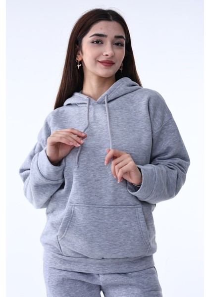 Kadın Oversize Kışlık Kalın Sweatshirt