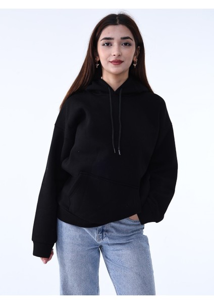 Kadın Oversize Kışlık Kalın Sweatshirt