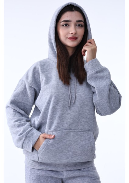 Kadın Oversize Kışlık Kalın Sweatshirt