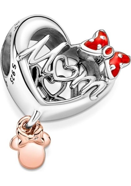 Minnie Disney Mom Kalp Temalı Charm 925 Ayar Gümüş fiyatları