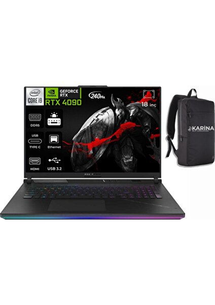 Rog Strıx Scar G18 G834JY-N6041-01 Intel I9-13980HX 64GB Ddr5 2tb SSD 16GB RTX4090 18" Wqxga 240Hz Freedos