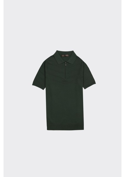 Fermuarlı Polo Yaka Kısa Kol Erkek T-Shirt fırsatları
