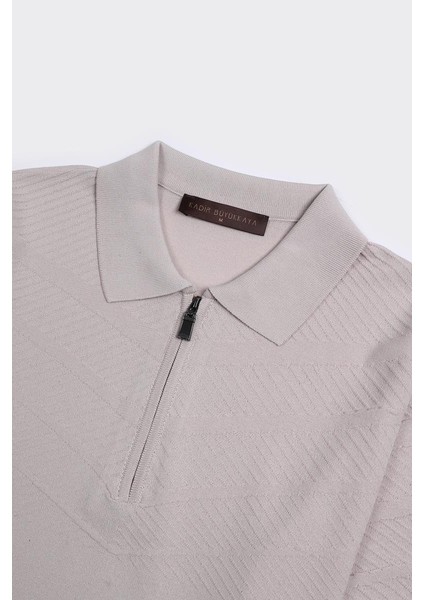 Fermuarlı Polo Yaka Kısa Kol Erkek T-Shirt