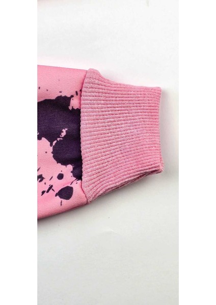 Şardonlu 3 Iplik Konforlu ve Şık Kız Çocuk Sweatshirt Takım - Boyalı Eğlenceli Desen 3-9 Yaş fırsatları