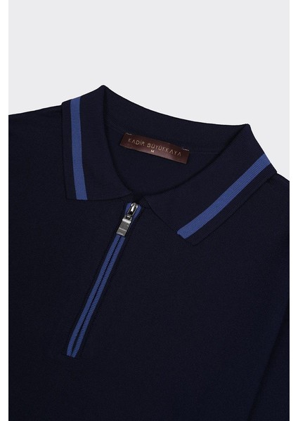 Fermuarlı Polo Yaka Kısa Kol Erkek T-Shirt