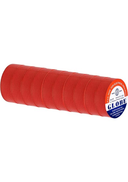 19MM Pvc Elektrik Izole Bant Kırmızı Izolasyon Bandı 5 Mil x 3/4 x 30 0.13MM X19MM x 10 Yds.