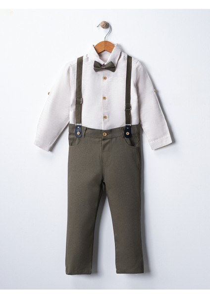 Erkek Bebek&çocuk Takım Elbise Papyon ve Salopetli 4'lü Set