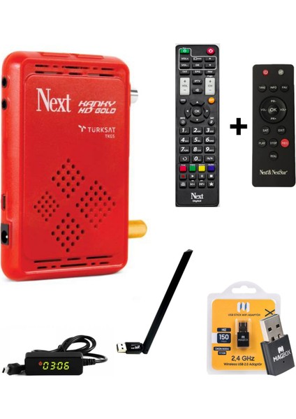 Uydupark-Next Kanky Wifi Antenli Mini Hd Uydu Alıcısı+Yedek Kumanda