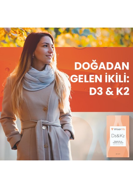 D3&K2 Vitamin D3 ve Vitamin K2 İçeren Takviye Edici Gıda 20 ml