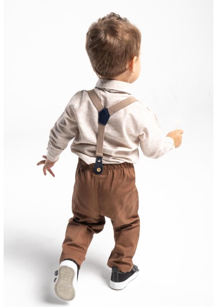 Erkek Bebek&çocuk Takım Elbise Papyon ve Salopetli 4'lü Set