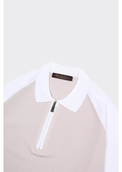 Fermuarlı Polo Yaka Kısa Kol Erkek T-Shirt