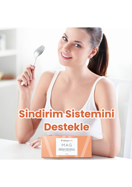 MAG Magnezyum, Çinko, Vitamin C, Vitamin B6 ve Vitamin D3 İçeren Takviye 30 Saşe