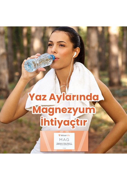 MAG Magnezyum, Çinko, Vitamin C, Vitamin B6 ve Vitamin D3 İçeren Takviye 30 Saşe