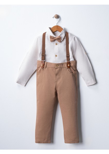 Erkek Bebek&çocuk Takım Elbise Papyon ve Salopetli 4'lü Set