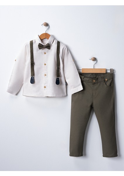 Erkek Bebek&çocuk Takım Elbise Papyon ve Salopetli 4'lü Set