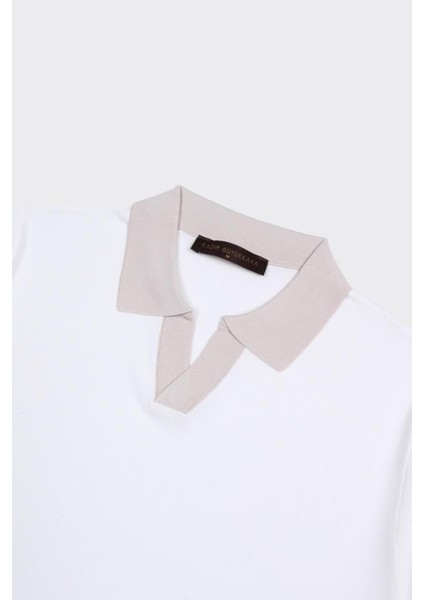 Fermuarlı Polo Yaka Kısa Kol Erkek T-Shirt