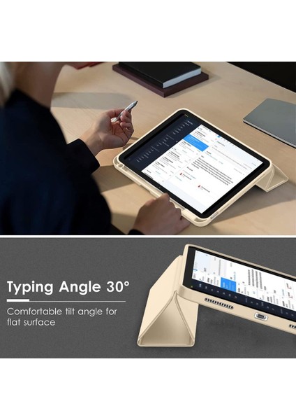 Apple iPad Air 11INÇ M2 2024 Kılıf Pen Charge Kalem Bölmeli A2902 A2903 A2904