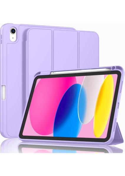 Apple iPad 10. Nesil 10.9 2022 Kılıf Kalem Bölmeli Smart Case A2696 A2757 A2777