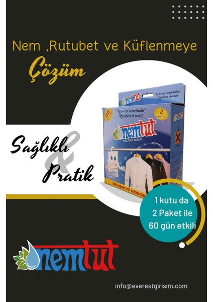 Rutubet Giderici Nem Emici Koku Küf ve Korozyon Önleyici 1 Kutu 2 Paket 1 kg