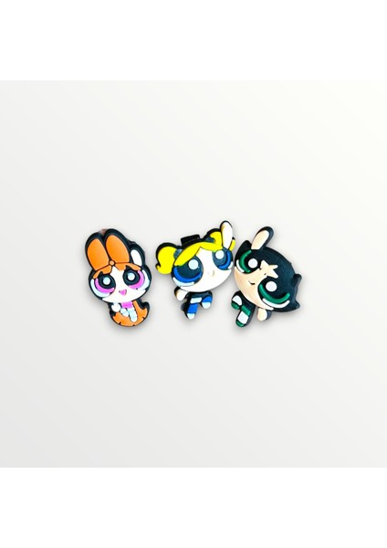 Spor Ayakkabı Bağcık Jibbitz / Charm / Süsü Powerpuff Girls 3 Lü Set