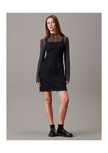 Slıp Mını Denım Dress