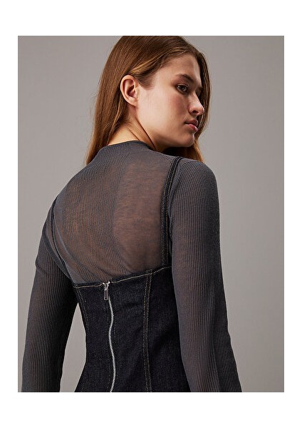 Slıp Mını Denım Dress modelleri