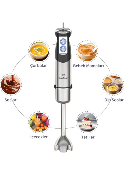 Master Pro El Blenderi Çubuk Blender 1000W 4 Bıçaklı Çelik Tasarım