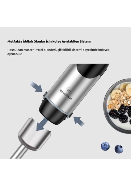 Master Pro El Blenderi Çubuk Blender 1000W 4 Bıçaklı Çelik Tasarım