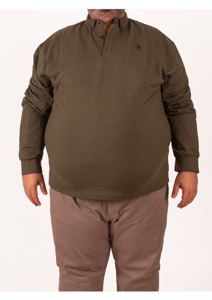 Büyük Beden Erkek Haki Sweatshirt
