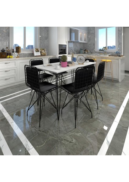 Knsz masa sandalye takımı hem75mazlum byzsyh 130*090 sm 6 sandalye syhsyh sırt minderli