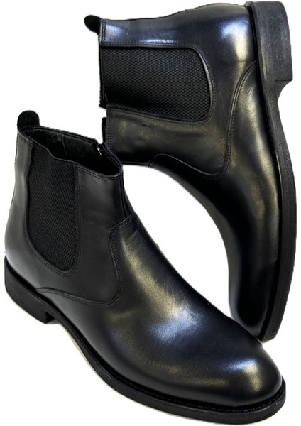 Kafkaslar Klasik Hakiki Deri Erkek Fermuarlı Bot