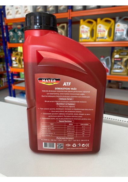 ATF Direksiyon Yağı 1Litre