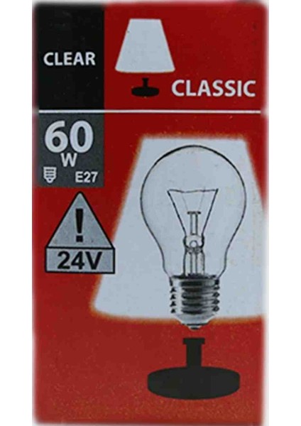 24 Volt 60 Watt E 27 Halojen Ampül 10 Adet