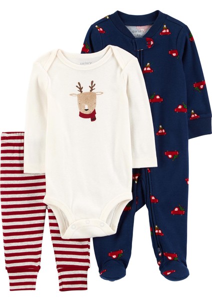 Erkek Çocuk Tulum Body Pantolon Set 3'lü Paket