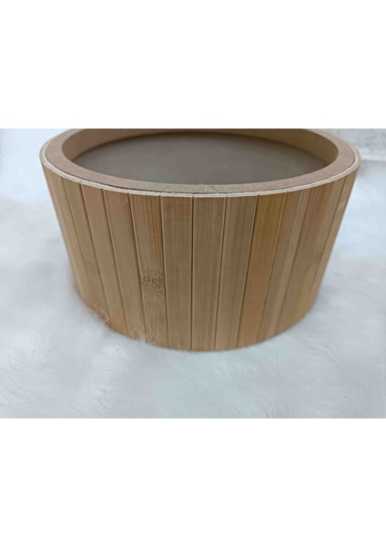 Bambu 3'lü Sepet - Bej Organizer Sepet Seti / Banyo Makyaj Düzenleyici