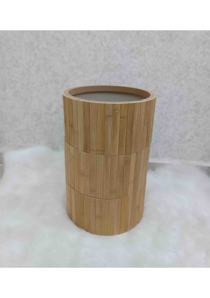 Bambu 3'lü Sepet - Bej Organizer Sepet Seti / Banyo Makyaj Düzenleyici