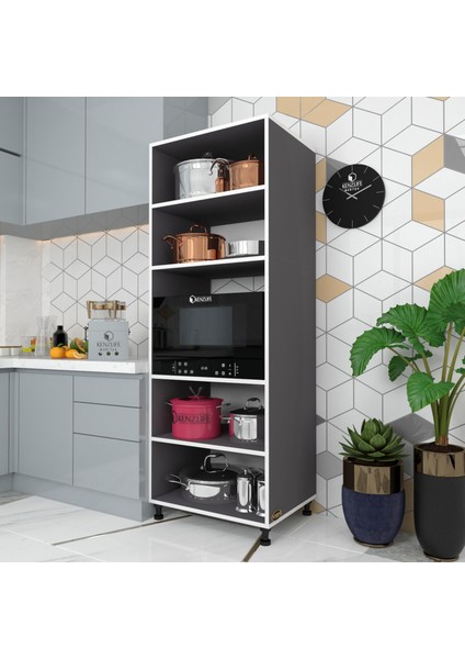 Kenzlife fırın dolabı müzeyyen gri 180*65*50 mutfak XLARGE ayaklı banyo kiler ofis