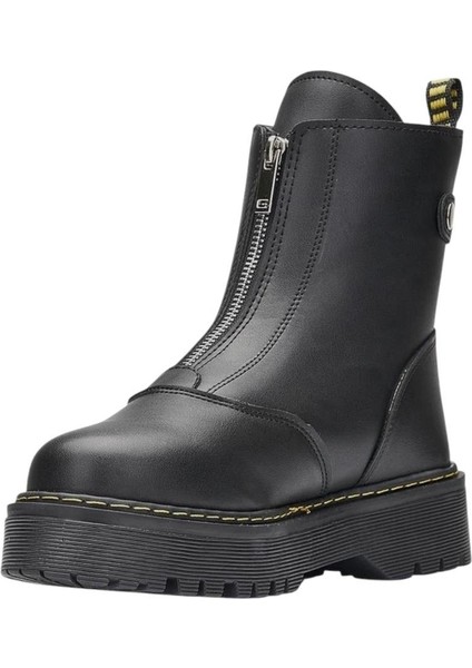 Önden Fermuarlı Kadın Bot Siyah indirimleri