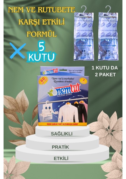 Nem Tutucu Giderici Rutubet Emici Kötü Koku Giderici Küf ve Korozyon Önleyici 5 Kutu 10 Paket 5 kg