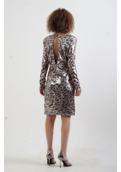 Leopar Pul Payetli Elbise modelleri