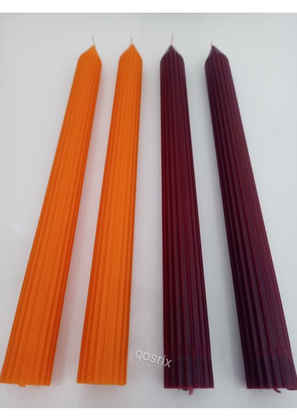 Yılbaşı Özel Serisi 4'lü Turuncu Bordo Şamdan Doğal Kokulu Soya Mumu Yeni Yıl Noel Uzun Çubuk Konik Mum fiyatları