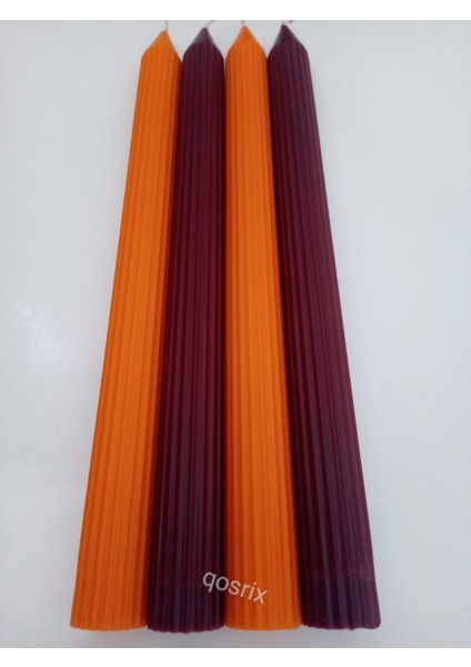 Yılbaşı Özel Serisi 4'lü Turuncu Bordo Şamdan Doğal Kokulu Soya Mumu Yeni Yıl Noel Uzun Çubuk Konik Mum fırsatları