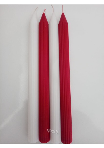 Yılbaşı Özel Serisi 4'lü Kırmızı Beyaz Şamdan Doğal Kokulu Soya Mumu Yeni Yıl Noel Uzun Çubuk Konik Mum fiyatları