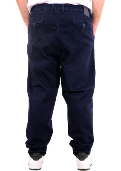Mode Xl Büyük Beden Erkek Kot Pantolon Yan Cep Chıno 18880 Lacivert
