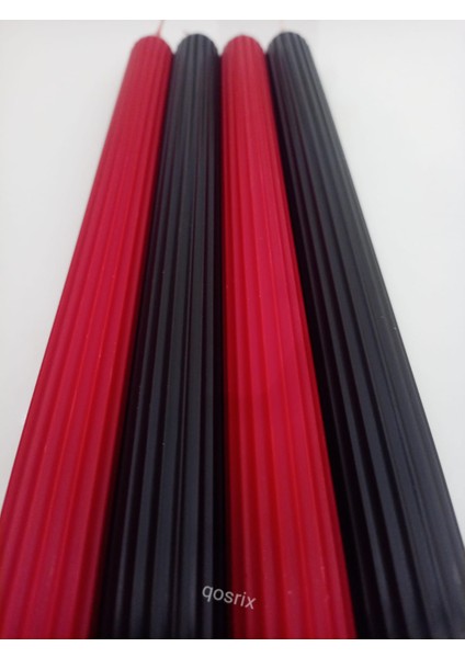 Yılbaşı Özel Serisi 4'lü Kırmızı Siyah Şamdan Doğal Kokulu Soya Mumu Yeni Yıl Noel Uzun Çubuk Konik Mum fırsatları