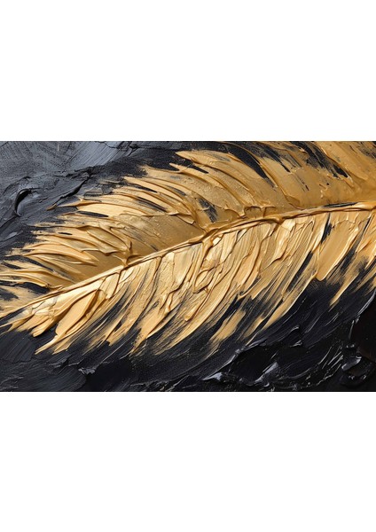 Dekoratif Tüy Altın Sarı Kanvas Tablo